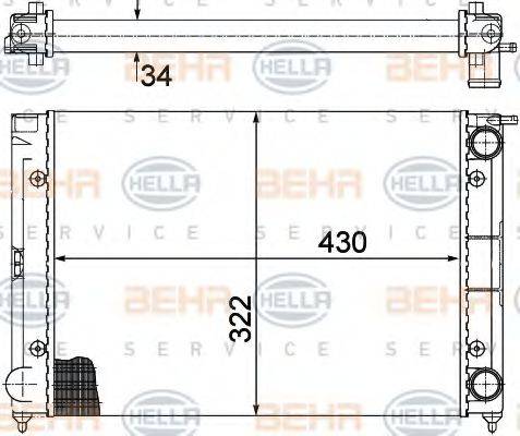 HELLA 8MK376713331 Радиатор, охлаждение двигателя