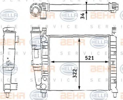 HELLA 8MK376713391 Радиатор, охлаждение двигателя