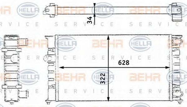 HELLA 8MK376713421 Радиатор, охлаждение двигателя