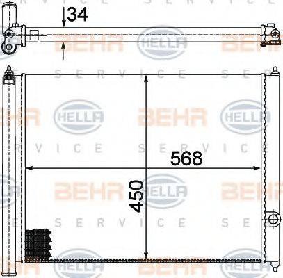 HELLA 8MK376713431 Радиатор, охлаждение двигателя