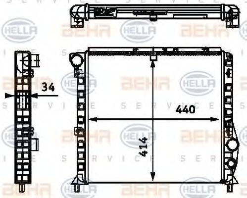 HELLA 8MK376713561 Радиатор, охлаждение двигателя