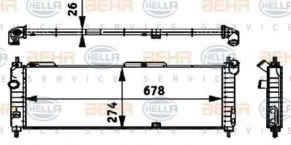 HELLA 8MK376713571 Радиатор, охлаждение двигателя