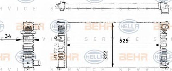 HELLA 8MK376713721 Радиатор, охлаждение двигателя