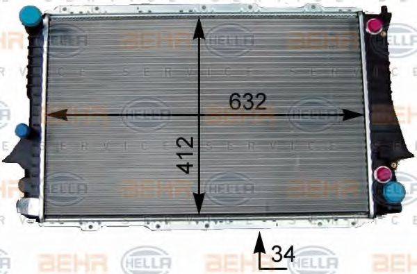 HELLA 8MK376714001 Радиатор, охлаждение двигателя