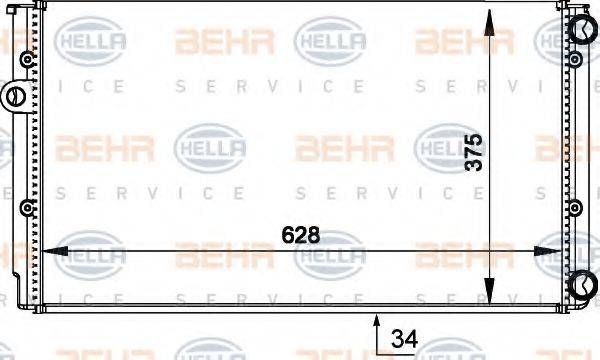 HELLA 8MK376714041 Радиатор, охлаждение двигателя