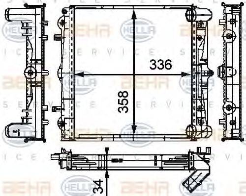 HELLA 8MK376714291 Радиатор, охлаждение двигателя