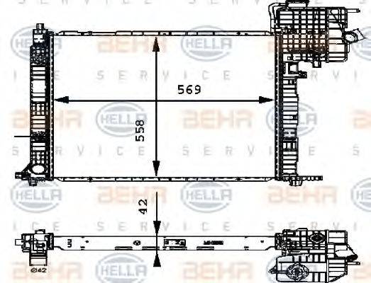 HELLA 8MK376714311 Радиатор, охлаждение двигателя