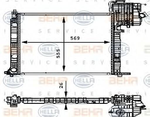 HELLA 8MK376714321 Радиатор, охлаждение двигателя