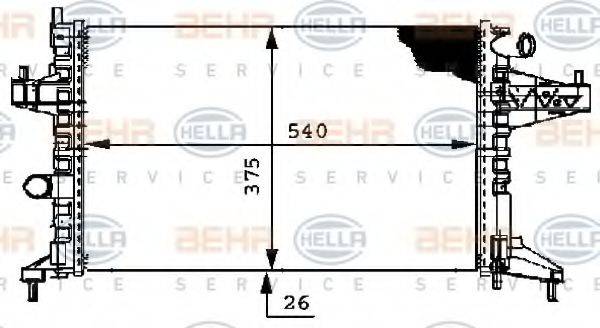 HELLA 8MK376714361 Радиатор, охлаждение двигателя