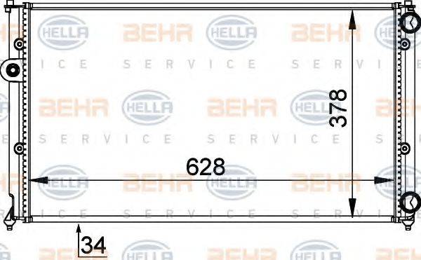 HELLA 8MK376714451 Радиатор, охлаждение двигателя