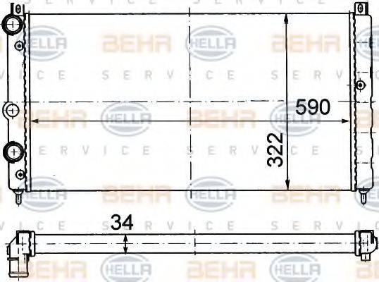 HELLA 8MK376714591 Радиатор, охлаждение двигателя