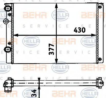 HELLA 8MK376714651 Радиатор, охлаждение двигателя