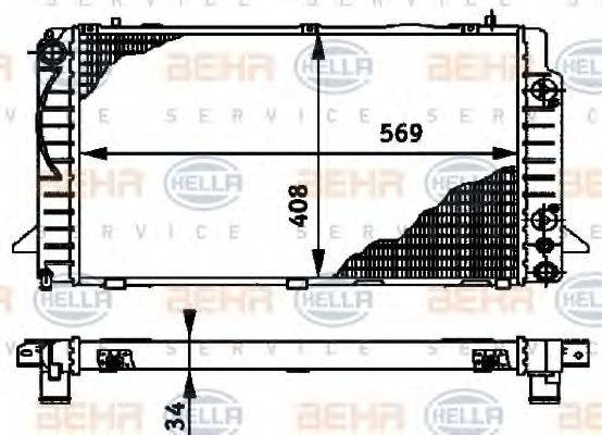 HELLA 8MK376715161 Радиатор, охлаждение двигателя