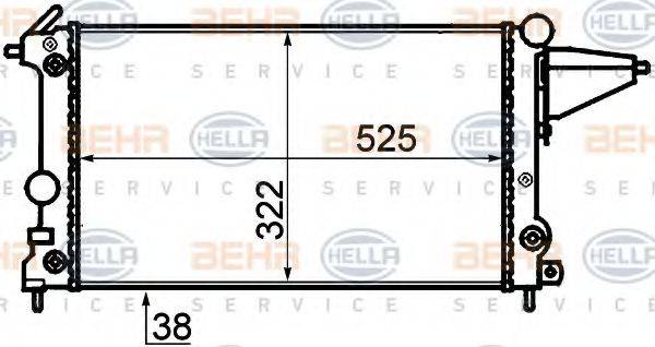 HELLA 8MK376715481 Радиатор, охлаждение двигателя