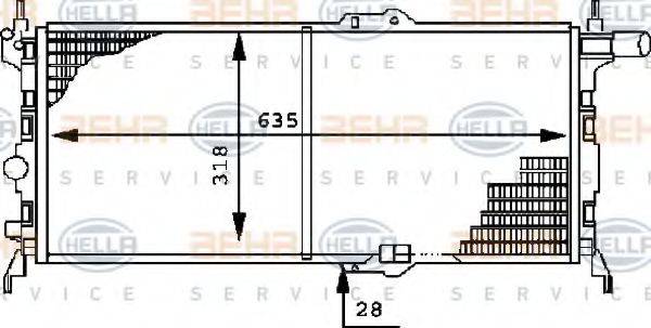 HELLA 8MK376715691 Радиатор, охлаждение двигателя