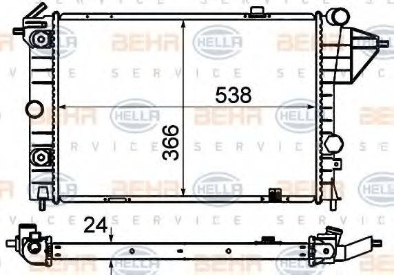 HELLA 8MK376715731 Радиатор, охлаждение двигателя