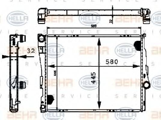 HELLA 8MK376716241 Радиатор, охлаждение двигателя