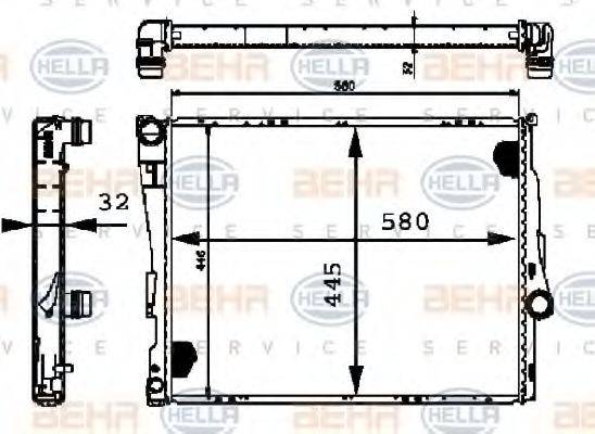 HELLA 8MK376716251 Радиатор, охлаждение двигателя