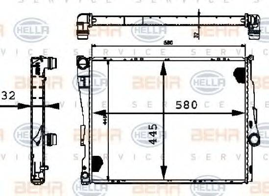 HELLA 8MK376716271 Радиатор, охлаждение двигателя