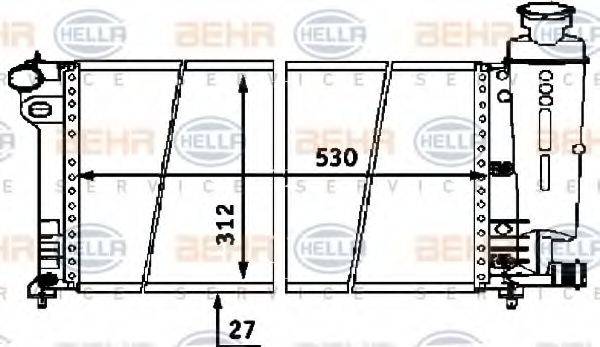 HELLA 8MK376716451 Радиатор, охлаждение двигателя
