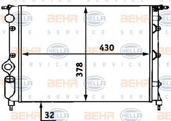 HELLA 8MK376716601 Радиатор, охлаждение двигателя