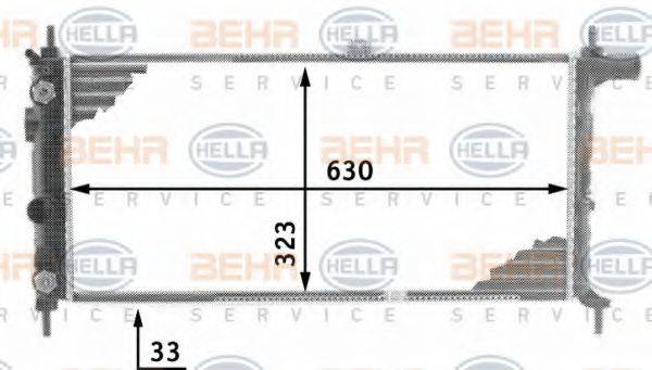 HELLA 8MK376716701 Радиатор, охлаждение двигателя