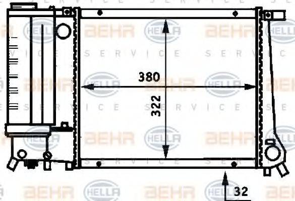 HELLA 8MK376717221 Радиатор, охлаждение двигателя