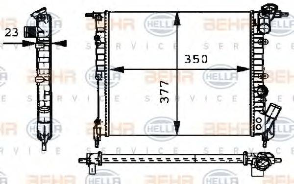 HELLA 8MK376717361 Радиатор, охлаждение двигателя