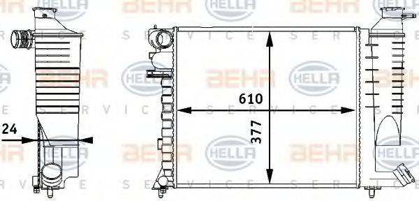 HELLA 8MK376717511 Радиатор, охлаждение двигателя