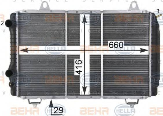 HELLA 8MK376717521 Радиатор, охлаждение двигателя