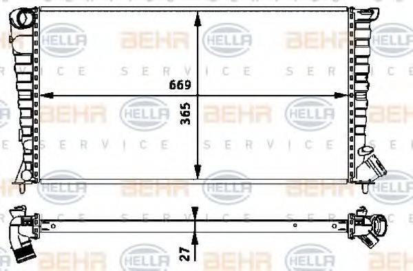 HELLA 8MK376717601 Радиатор, охлаждение двигателя