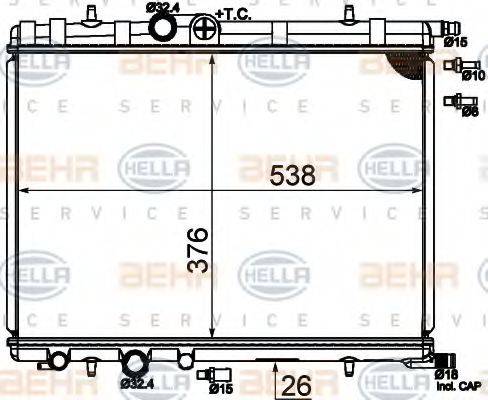 HELLA 8MK376718054 Радиатор, охлаждение двигателя