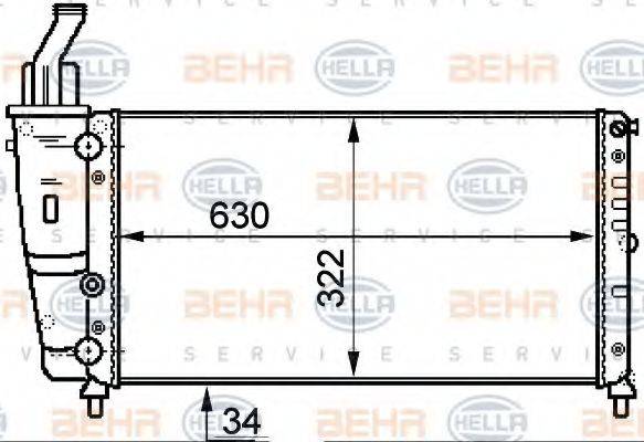 HELLA 8MK376718084 Радиатор, охлаждение двигателя