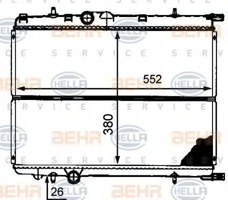 HELLA 8MK376718151 Радиатор, охлаждение двигателя