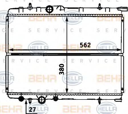 HELLA 8MK376718161 Радиатор, охлаждение двигателя