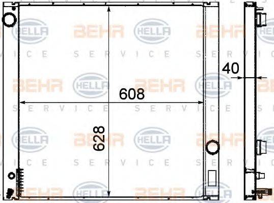 HELLA 8MK376718321 Радиатор, охлаждение двигателя