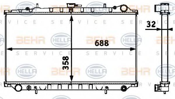 HELLA 8MK376718471 Радиатор, охлаждение двигателя