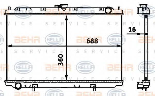 HELLA 8MK376718491 Радиатор, охлаждение двигателя