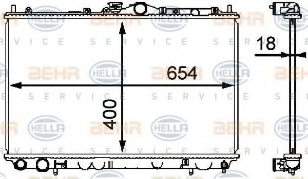 HELLA 8MK376718541 Радиатор, охлаждение двигателя