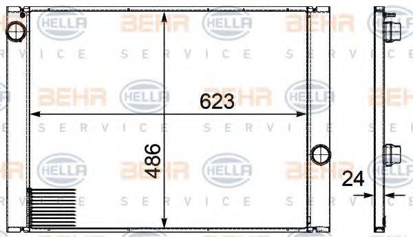 HELLA 8MK376719141 Радиатор, охлаждение двигателя