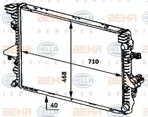 HELLA 8MK376719161 Радиатор, охлаждение двигателя