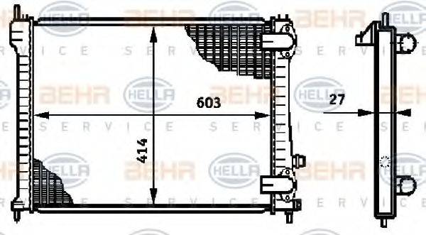 HELLA 8MK376719281 Радиатор, охлаждение двигателя