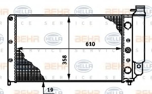 HELLA 8MK376719301 Радиатор, охлаждение двигателя