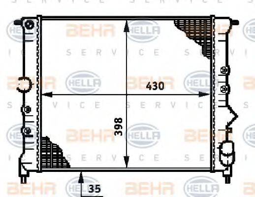 HELLA 8MK376719331 Радиатор, охлаждение двигателя
