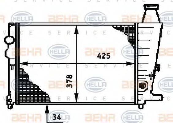 HELLA 8MK376719401 Радиатор, охлаждение двигателя