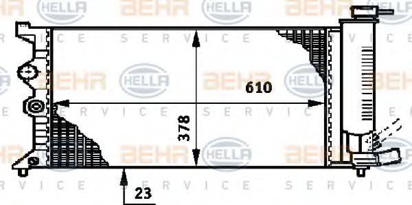 HELLA 8MK376719431 Радиатор, охлаждение двигателя