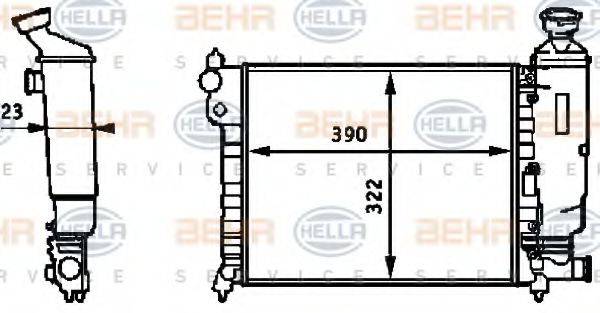 HELLA 8MK376720001 Радиатор, охлаждение двигателя