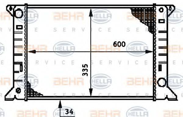 HELLA 8MK376720251 Радиатор, охлаждение двигателя