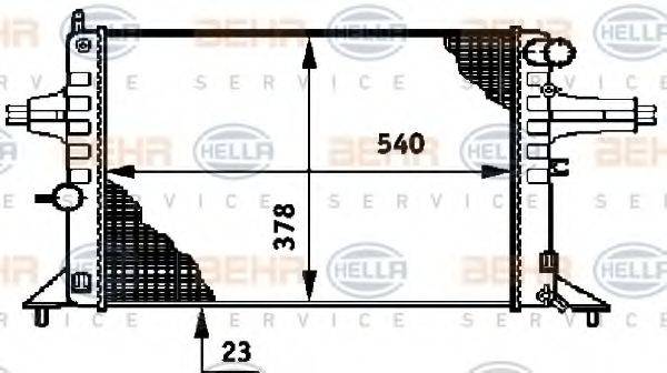 HELLA 8MK376720421 Радиатор, охлаждение двигателя