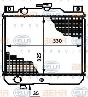 HELLA 8MK376720671 Радиатор, охлаждение двигателя